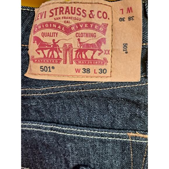 Levi's Men's Black 501 Original Shrink to Fit Straight Leg Jeans Size 38 - Picture 4 of 7